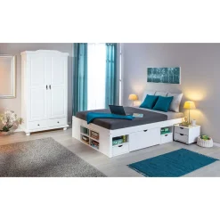 Bauernschrank „Reutte“, weiß, 2-trg., mit 2 Schubladen, 104x198x56 cm^Inter Link New