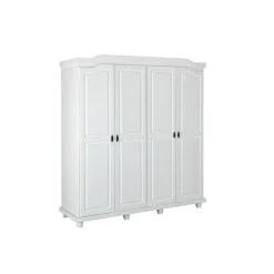 Kleiderschrank „Isny“, 4-Türen, Kiefer, weiß*Inter Link