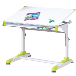 Schüler-Schreibtisch „2 Colorido“, weiß Pink-Grün, 100x84x55 cm^Inter Link Online