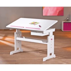 Schreibtisch „Baru“, mit Schublade, rosa weiß, 109x90x55 cm*Inter Link New