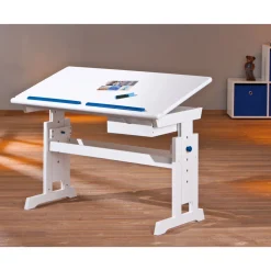 Schreibtisch „Baru“, mit Schublade, rosa weiß, 109x90x55 cm*Inter Link New