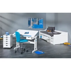 Schreibtisch „Baru“, mit Schublade, rosa weiß, 109x90x55 cm*Inter Link New