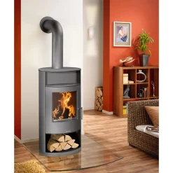 Justus Kaminofen Island Aqua Stahl