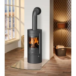 Kaminofen Mino Top 2.0 mit Abdeckplatte Stahl Schwarz*Justus Discount