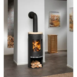 Kaminofen Faro 2.0 Stahl schwarzSandstein*Justus Outlet