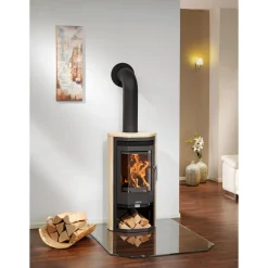 Kaminofen Usedom 5 D Stahl SchwarzSandstein*Justus Hot