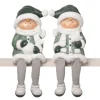 Kantensitzer Winterkinder 2er-Set 30cm grün weiss