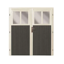 Karibu Blockbohlenhaus Bomlitz 3 terragrau