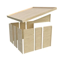 Karibu Blockbohlenhaus Bomlitz 3 terragrau