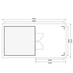 Karibu Blockbohlenhaus Theres 7 terragrau mit Dachausbauelement