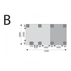 Einzelcarport Eco 2 Variante B inkl einem Einfahrtsbogen Tiefe 576 cm*Karibu Clearance
