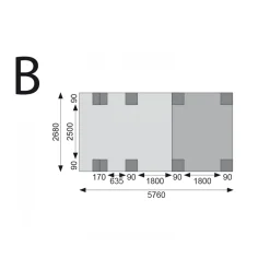 Karibu Einzelcarport Eco 2 Variante C inkl zwei Einfahrtsbögen Tiefe 576 cm