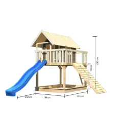 Fidel inklusive Rampe terragrau Rutsche blau*Karibu Best