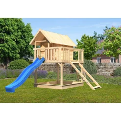 Fidel inklusive Rampe naturbelassen Rutsche blau*Karibu