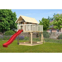 Fidel und Rutsche terragrau Rutsche rot^Karibu Online