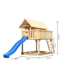 Karibu Fidel und Rutsche naturbelassen Rutsche blau