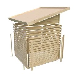 Karibu Gartenhaus Muehlentrup terragrau