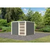 Karibu Gartenhaus Qubic 2 terragrau