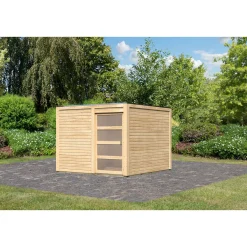 Karibu Gartenhaus Qubic 2 naturbelassen