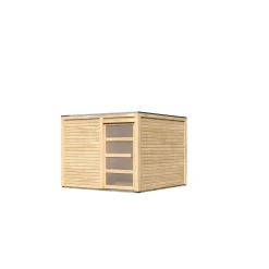 Karibu Gartenhaus Qubic 2 naturbelassen
