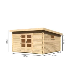 Gartenhaus Trittau 6 mit Tür Eco naturbelassen*Karibu Discount