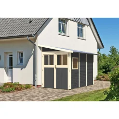 Gartenhaus Wandlitz 181 x 268 x 230 cm grau^Karibu