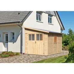 Gerätehaus Bomlitz 3 naturbelassen 238 x 268 cm^Karibu