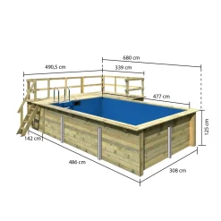 Karibu Pool Größe 3 44 mm inkl 2 Terrassen