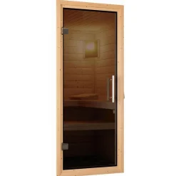 Sauna Malin Eckeinstieg 9 kW externe Strg modern Tür graphit ohne Kranz*Karibu New