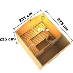 Saunahaus Bosse 1 38 mm 9 kW Bio Ofen externe Strg moderne Tür^Karibu Sale