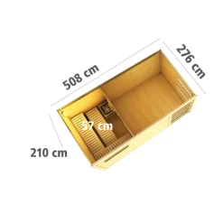 Karibu Saunahaus Hygge 38 mm ohne Ofen Klarglas-Tür