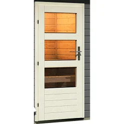 Karibu Saunahaus Skrollan 3 terragrau externe Steuerung