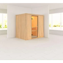 Karibu Systemsauna Fanja 68 mm ohne Ofen ohne Dachkranz