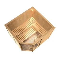 Karibu Systemsauna Fiona 3 68 mm ohne Ofen ohne Dachkranz