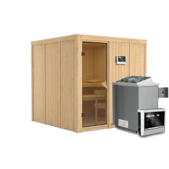 Systemsauna Rodin 68 mm 9 kW Ofen externe Strg modern ohne Dachkranz*Karibu Best