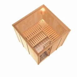 Systemsauna Rodin 68 mm 9 kW Ofen Bio externe Strg ohne Dachkranz^Karibu Hot