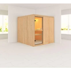 Karibu Systemsauna Rodin 68 mm ohne Ofen ohne Dachkranz