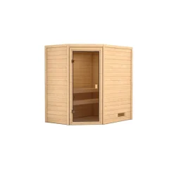 Karibu Systemsauna Svea Eckeinstieg ohne Kranz ohne Ofen