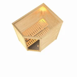 Karibu Systemsauna Svea Eckeinstieg ohne Kranz ohne Ofen