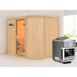 Systemsauna Titania 4 68 mm 9 kW Ofen Bio externe Strg.^Karibu Clearance