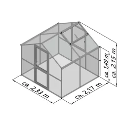 Gewächshaus Rose II 5m² schwarz*KGT Discount