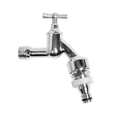 Kirchhoff Auslaufventil mit Rohrbelüfter/Rückflussverhinderer matt verchromt