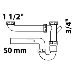 Doppel-Spültisch-Röhrensiphon ECO-SAVE KS 1 1/2" IG x Durchmesser 50 mm*Kirchhoff Clearance