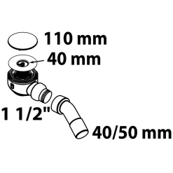 Dusch- und Wannenablauf 1 1/2" x 40/50 mm mit Chrom-Abdeckung*Kirchhoff Discount