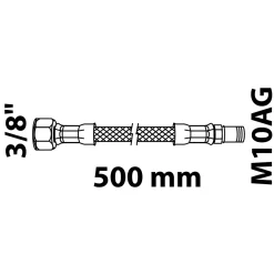 Flex-Anschlussschlauch schwarz matt 3/8" IGxM10AG 500 mm lang*Kirchhoff Best