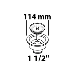 Korbventil ECO-SAVE KS 1 1/2" AG Edelstahl-Ventilkelch und Sieb Durchmesser 114 mm^Kirchhoff Clearance