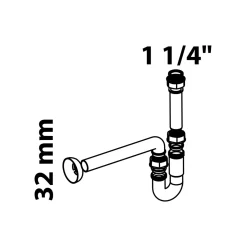 Röhrensiphon ECO-SAVE KS grau 1 1/4" x Durchmesser 32 mm^Kirchhoff Outlet