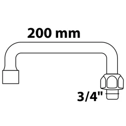 Kirchhoff U-Rohrauslauf Chrom 3/4" x 200 mm
