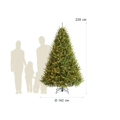 Künstlicher Weihnachtsbaum Richmond Tanne inkl. LEDs 228 cm Grün
