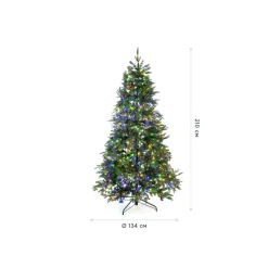 Künstlicher Weihnachtsbaum Sherwood Fichte inkl. LEDs 210 cm Grün^ Hot
